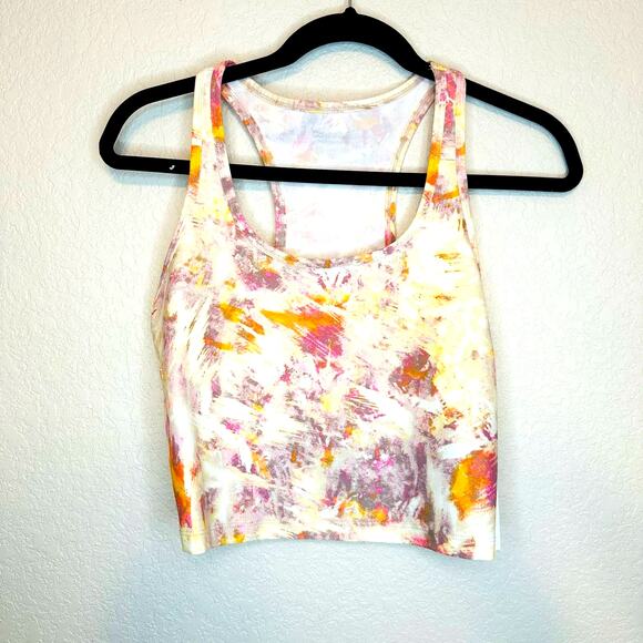 Calvin Klein Women's Abstract Print Performance Scoop Neck Crop Tank Top Size M - Picture 1 of 4